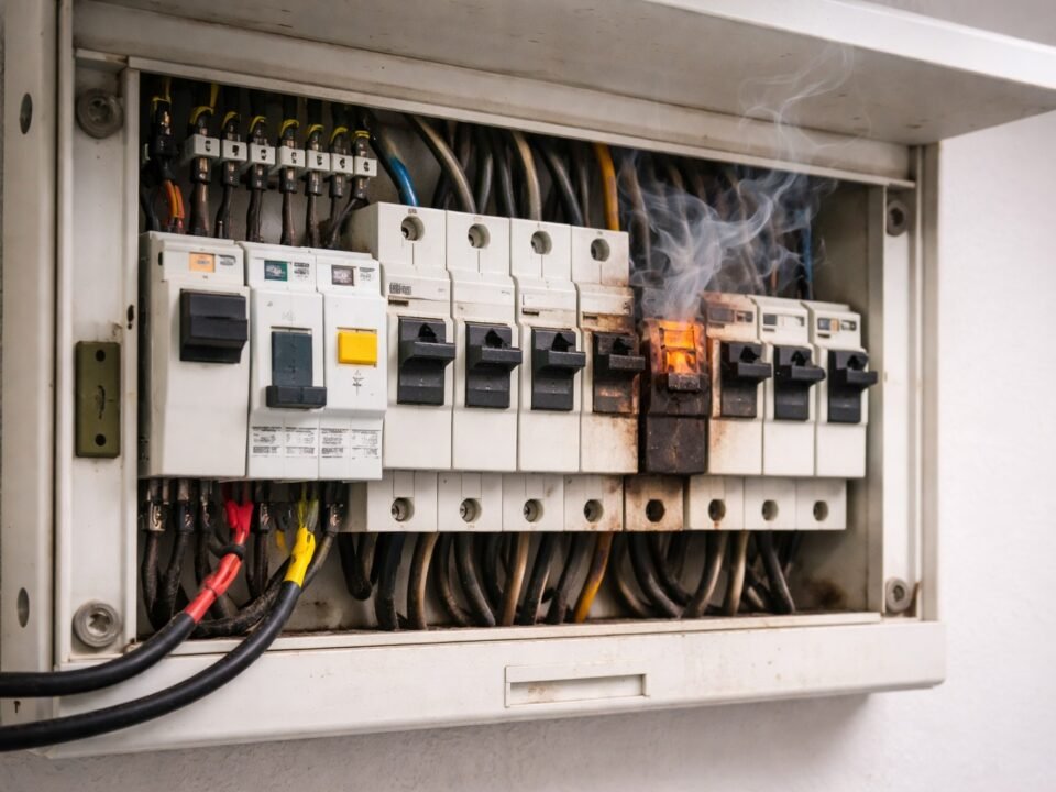 Sigorta kutusundan cızırtı sesi gelen elektrik panosu
